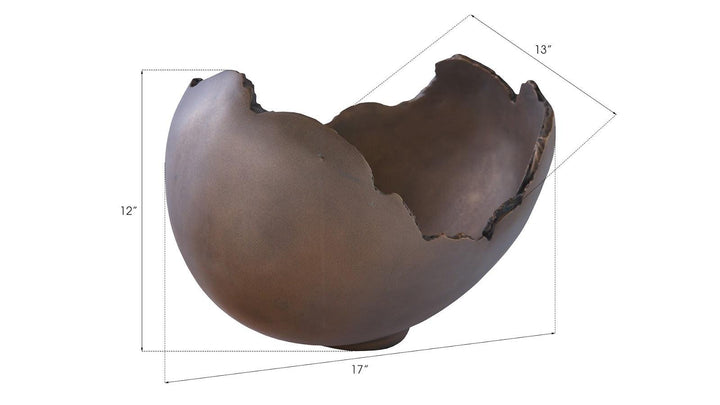 SwayLiving Burled Bowl, Resin, Bronze Finish DECORATIVE TRAYS, PLATES, + BOWLS