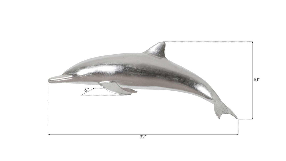 SwayLiving Dolphin, Silver Leaf WALL ACCENTS