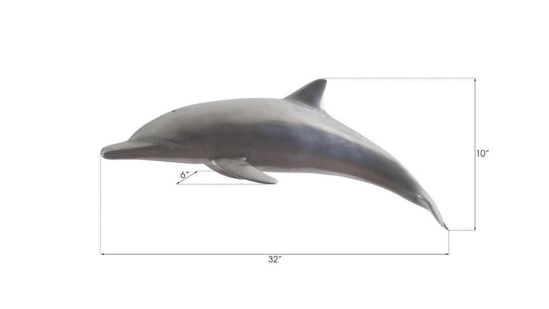 SwayLiving Dolphin, Polished Aluminum WALL ACCENTS