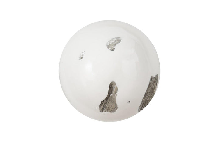 SwayLiving Cast Root Wall Ball, Resin, White, SM WALL ACCENTS