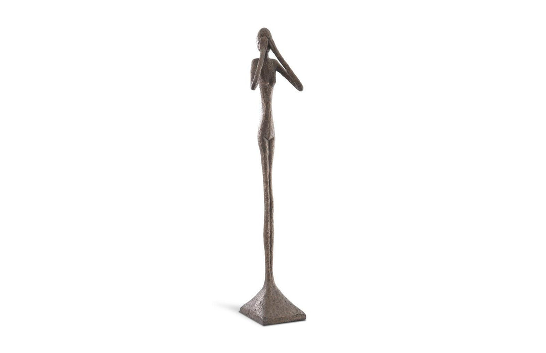 SwayLiving See No Evil Slender Sculpture, Large, Resin, Bronze Finish DECORATIVE OBJECTS
