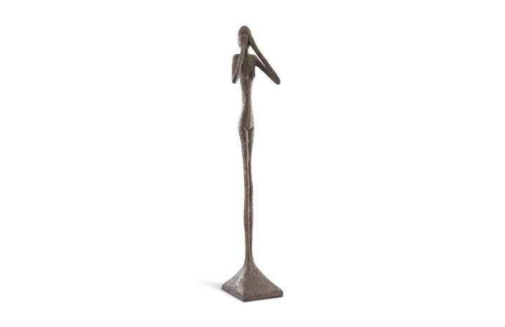 SwayLiving See No Evil Slender Sculpture, Large, Resin, Bronze Finish DECORATIVE OBJECTS