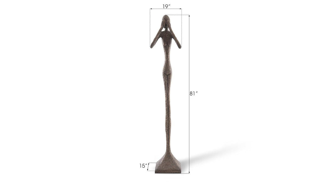 SwayLiving See No Evil Slender Sculpture, Large, Resin, Bronze Finish DECORATIVE OBJECTS