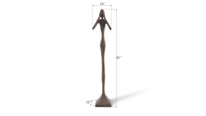 SwayLiving See No Evil Slender Sculpture, Large, Resin, Bronze Finish DECORATIVE OBJECTS