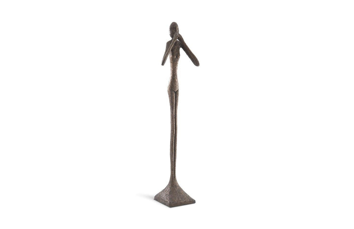 SwayLiving Speak No Evil Slender Sculpture, Large, Resin, Bronze Finish DECORATIVE OBJECTS