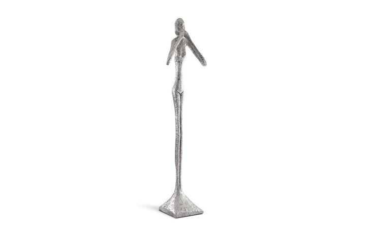 SwayLiving Speak No Evil Slender Sculpture, Large, Resin, Silver Leaf DECORATIVE OBJECTS