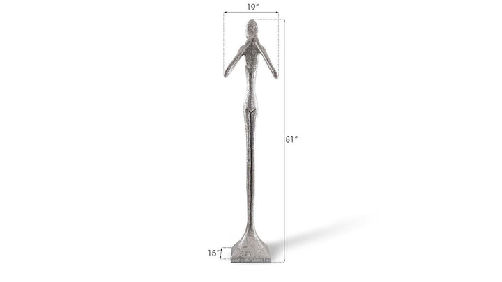 SwayLiving Speak No Evil Slender Sculpture, Large, Resin, Silver Leaf DECORATIVE OBJECTS