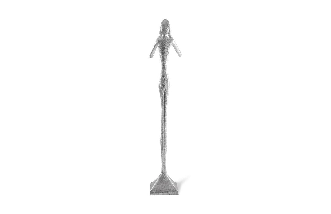 SwayLiving See No Evil Slender Sculpture, Large, Resin, Silver Leaf DECORATIVE OBJECTS