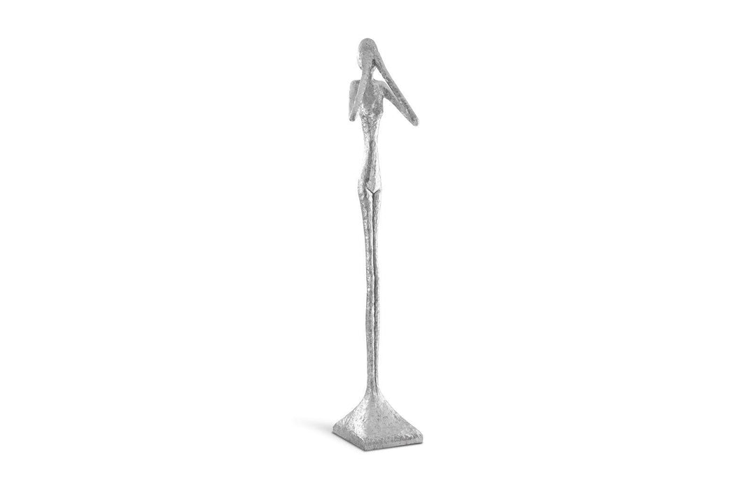 SwayLiving See No Evil Slender Sculpture, Large, Resin, Silver Leaf DECORATIVE OBJECTS