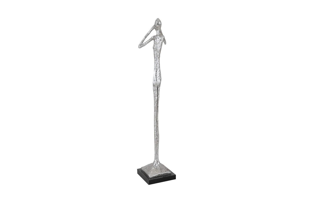 SwayLiving See No Evil Slender Sculpture, Small, Resin, Silver Leaf DECORATIVE OBJECTS