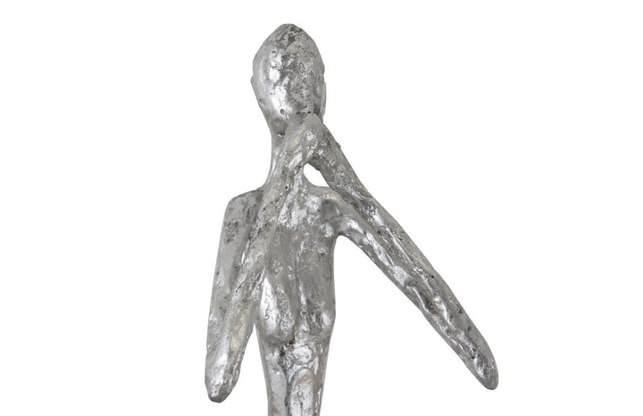 SwayLiving Speak No Evil Slender Sculpture, Small, Resin, Silver Leaf DECORATIVE OBJECTS