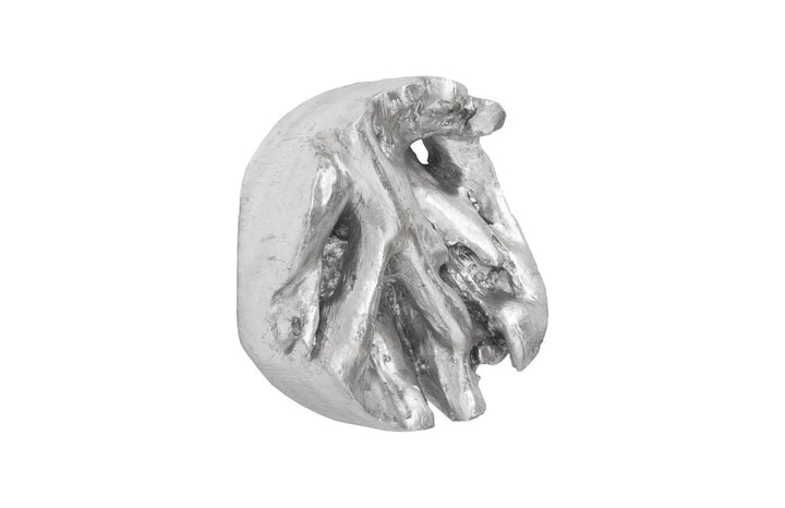 SwayLiving Cast Root Wall Tile, Resin, Silver Leaf, Round WALL ACCENTS