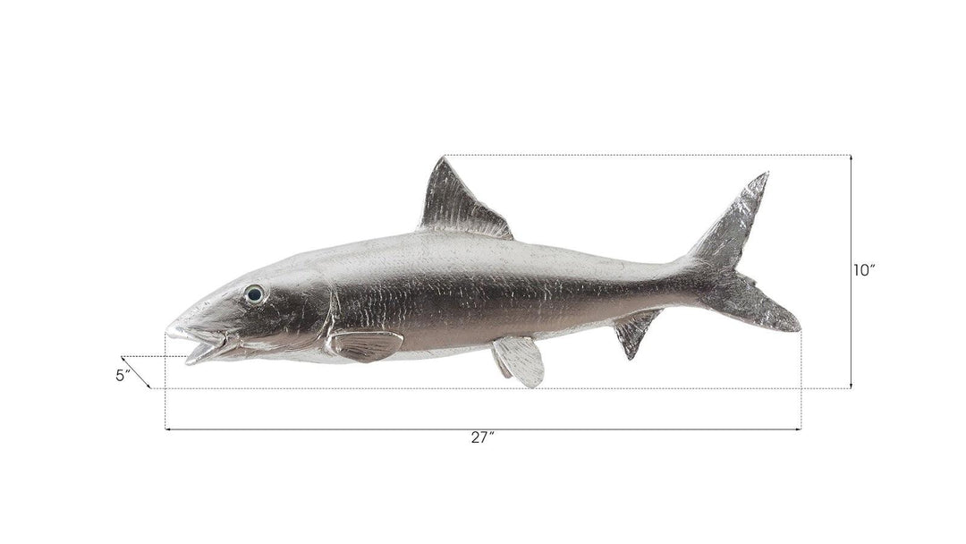 SwayLiving Bonefish Wall Sculpture, Resin, Silver Leaf WALL ACCENTS