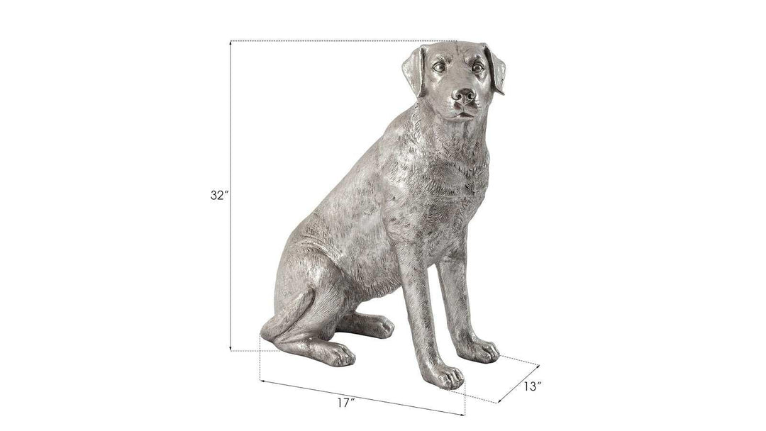 SwayLiving Labrador Dog, Sitting, Silver Leaf DECORATIVE OBJECTS
