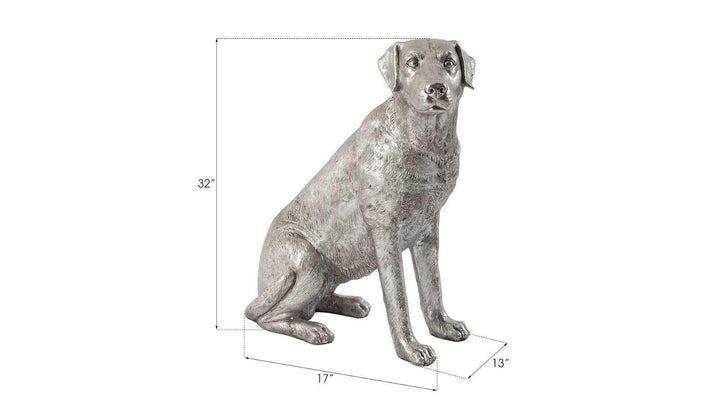 SwayLiving Labrador Dog, Sitting, Silver Leaf DECORATIVE OBJECTS