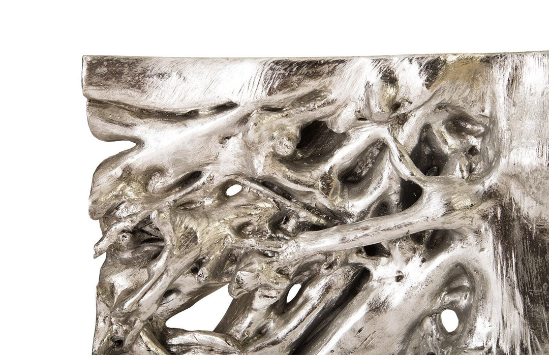 SwayLiving Square Root Console Table, Silver Leaf CONSOLE TABLES