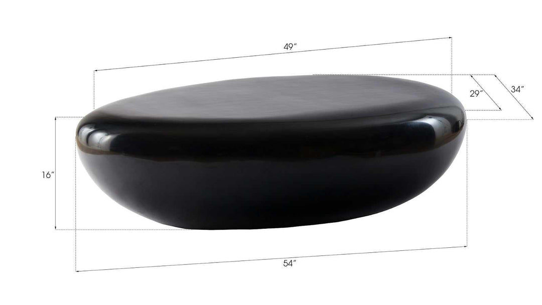 SwayLiving River Stone Coffee Table, Large, Gel Coat Black COFFEE TABLES