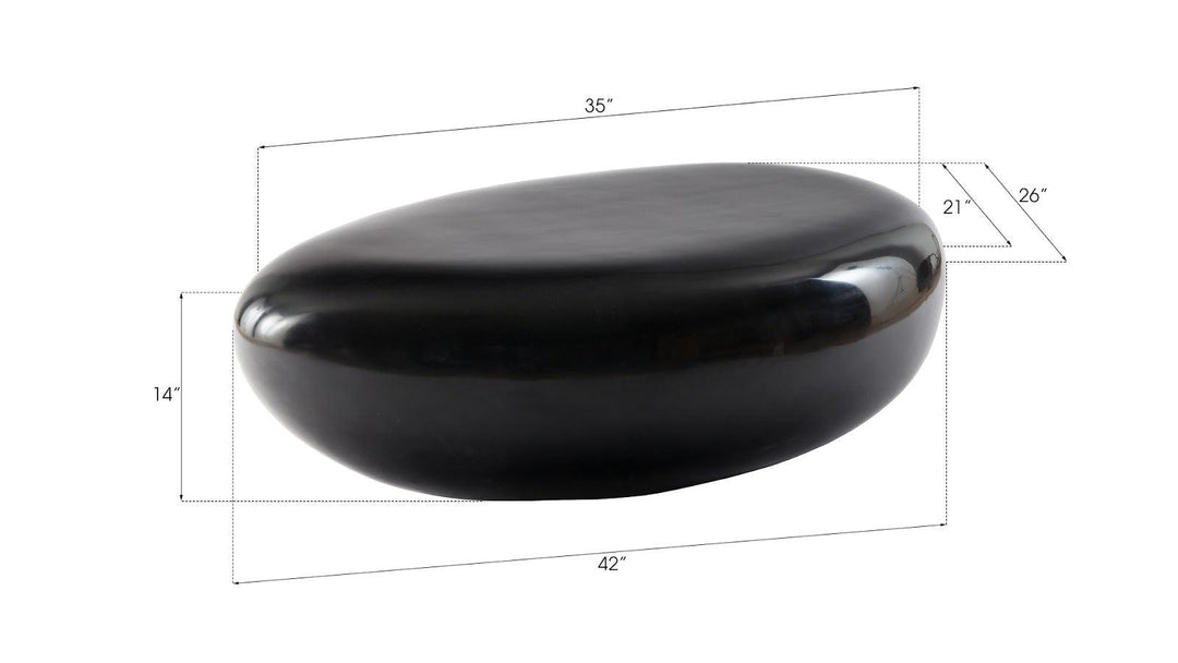 SwayLiving River Stone Coffee Table, Small, Gel Coat Black COFFEE TABLES