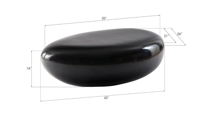 SwayLiving River Stone Coffee Table, Small, Gel Coat Black COFFEE TABLES