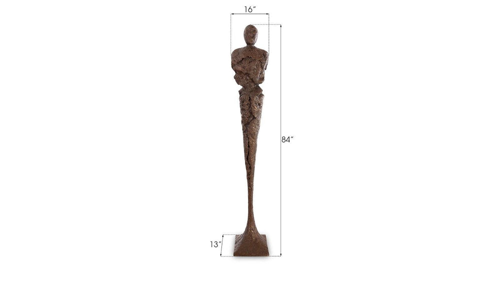 SwayLiving Tall Chiseled Male Sculpture, Resin, Bronze Finish DECORATIVE OBJECTS