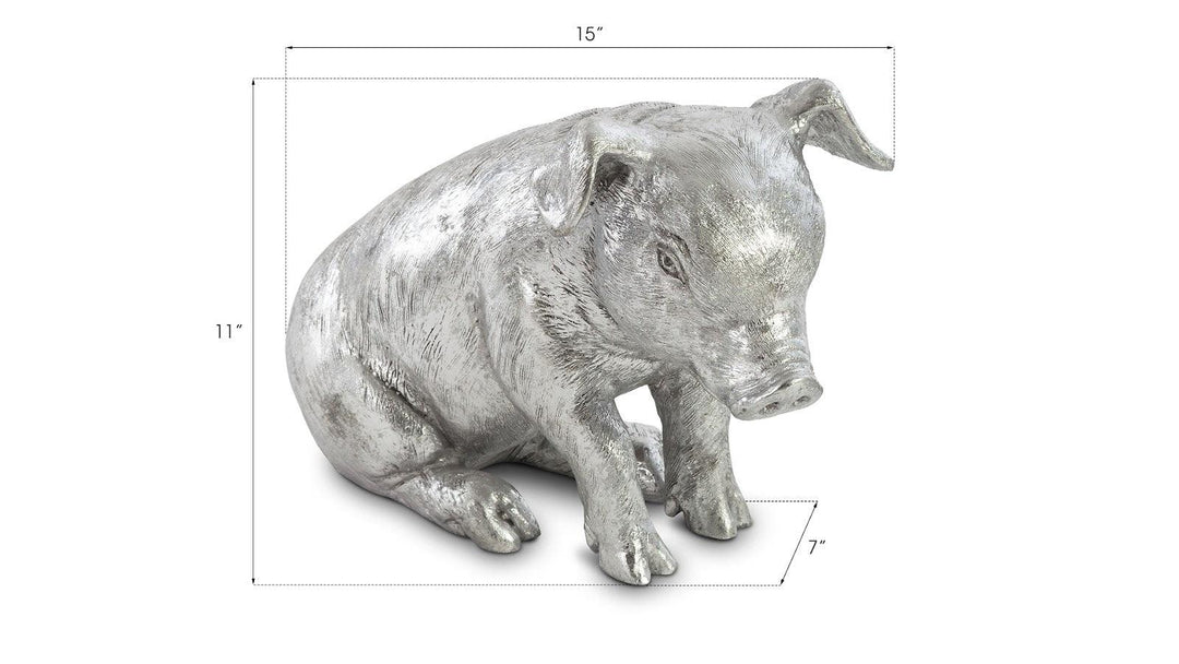 SwayLiving Sitting Piglet, Silver Leaf DECORATIVE OBJECTS