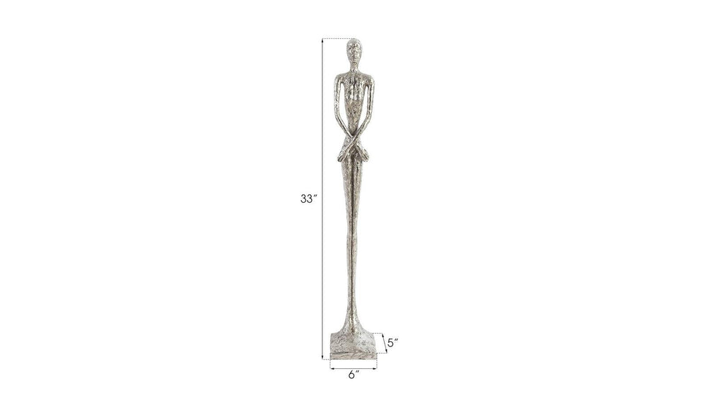 SwayLiving Lottie Sculpture, Small, Resin, Silver Leaf DECORATIVE OBJECTS