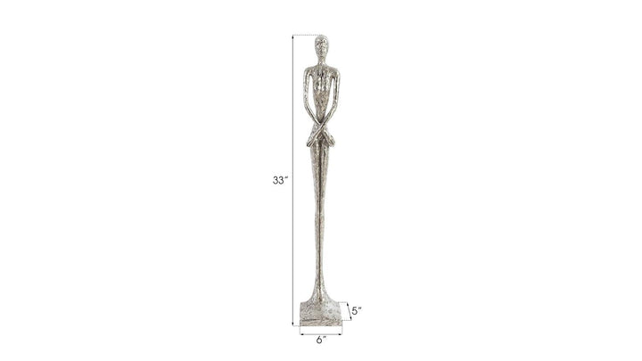 SwayLiving Lottie Sculpture, Small, Resin, Silver Leaf DECORATIVE OBJECTS