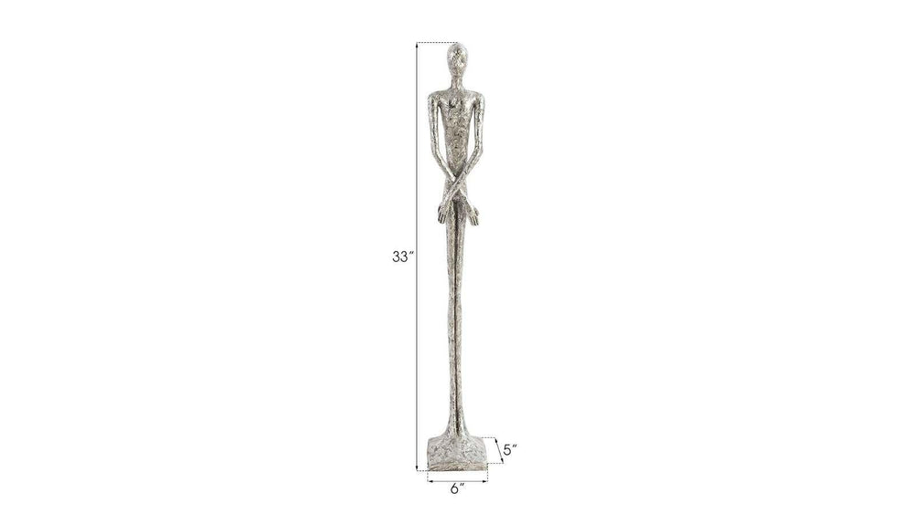 SwayLiving Lloyd Sculpture, Small, Resin, Silver Leaf DECORATIVE OBJECTS