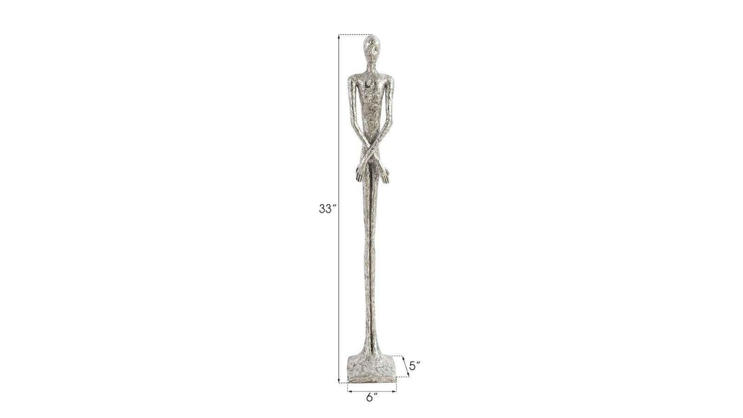 SwayLiving Lloyd Sculpture, Small, Resin, Silver Leaf DECORATIVE OBJECTS