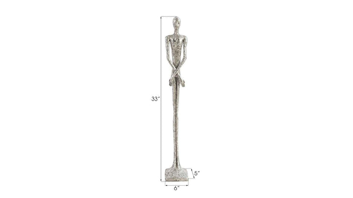 SwayLiving Lloyd Sculpture, Small, Resin, Silver Leaf DECORATIVE OBJECTS