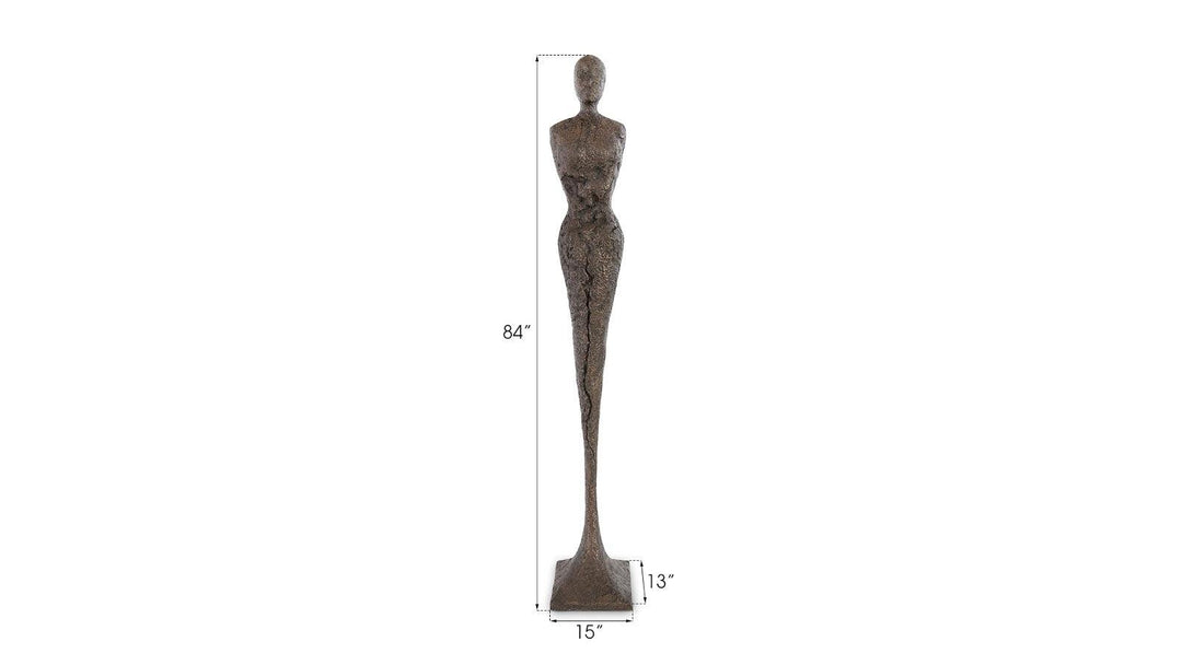 SwayLiving Tall Chiseled Female Sculpture, Resin, Bronze Finish DECORATIVE OBJECTS