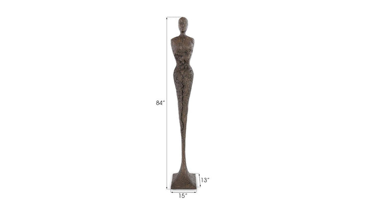 SwayLiving Tall Chiseled Female Sculpture, Resin, Bronze Finish DECORATIVE OBJECTS