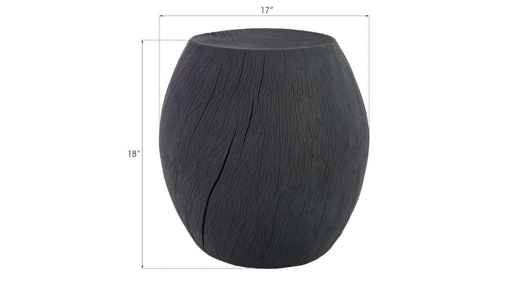 SwayLiving Drum Stool, Resin, Charred OTTOMANS, POUFS, + STOOLS