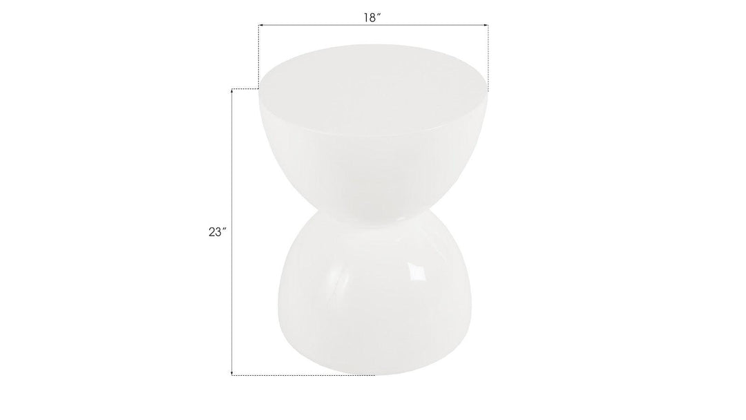 SwayLiving Totem Stool, White Gel Coat, LG OTTOMANS, POUFS, + STOOLS