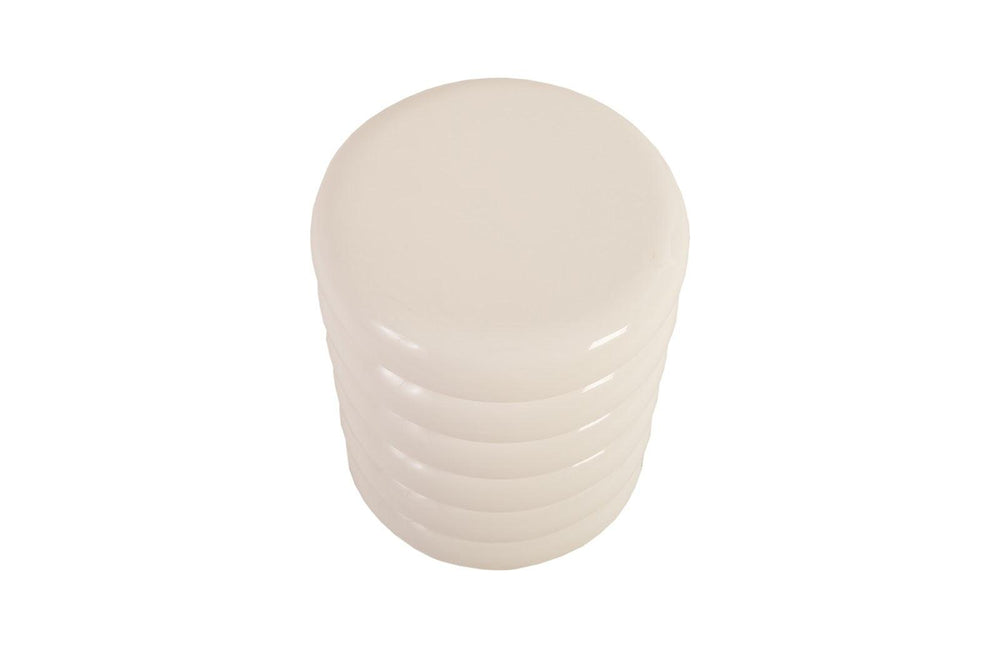 SwayLiving Ribbed Stool, Gel Coat White OTTOMANS, POUFS, + STOOLS
