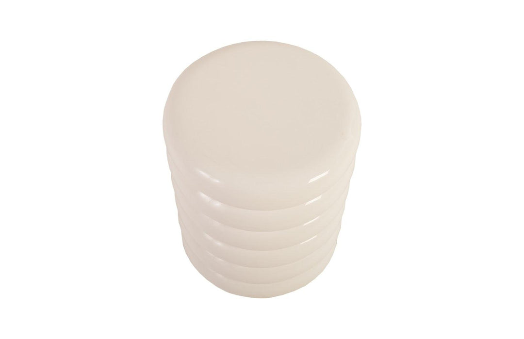 SwayLiving Ribbed Stool, Gel Coat White OTTOMANS, POUFS, + STOOLS