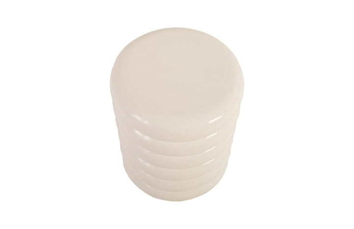 SwayLiving Ribbed Stool, Gel Coat White OTTOMANS, POUFS, + STOOLS