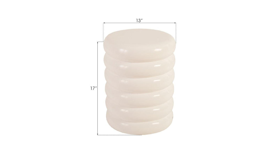 SwayLiving Ribbed Stool, Gel Coat White OTTOMANS, POUFS, + STOOLS