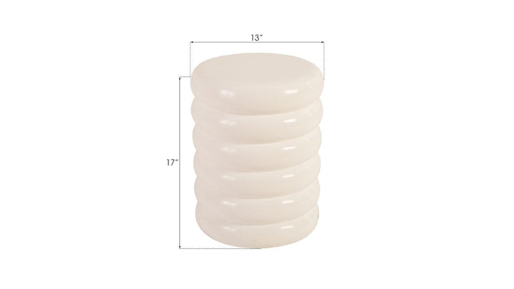 SwayLiving Ribbed Stool, Gel Coat White OTTOMANS, POUFS, + STOOLS