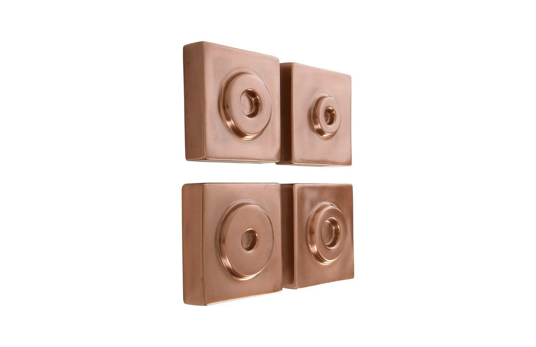 SwayLiving Cuadritos Wall Tiles, Set of 4, Polished Copper WALL ACCENTS