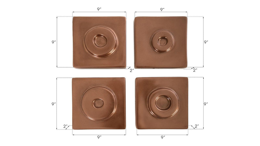 SwayLiving Cuadritos Wall Tiles, Set of 4, Polished Copper WALL ACCENTS