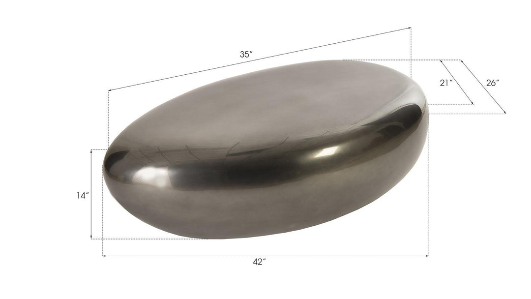 SwayLiving River Stone Coffee Table, Small, Liquid Silver COFFEE TABLES