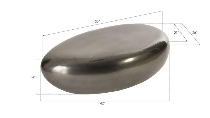 SwayLiving River Stone Coffee Table, Small, Liquid Silver COFFEE TABLES