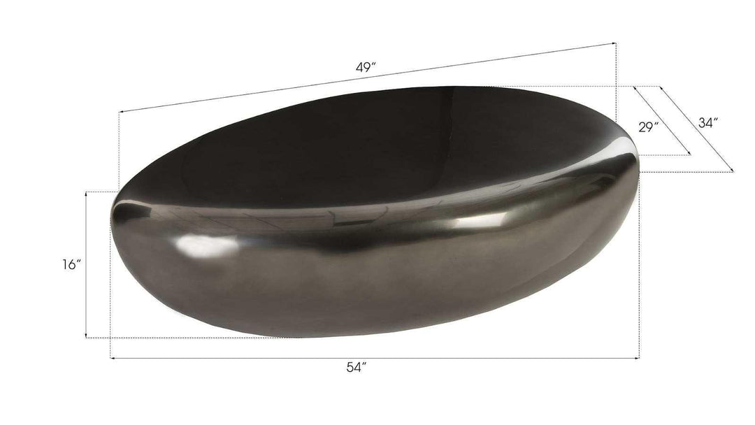 SwayLiving River Stone Coffee Table, Large, Liquid Silver COFFEE TABLES