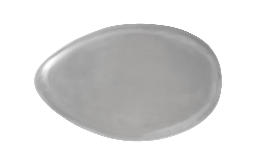 SwayLiving River Stone Coffee Table, Small, Resin, Polished Aluminum Finish COFFEE TABLES