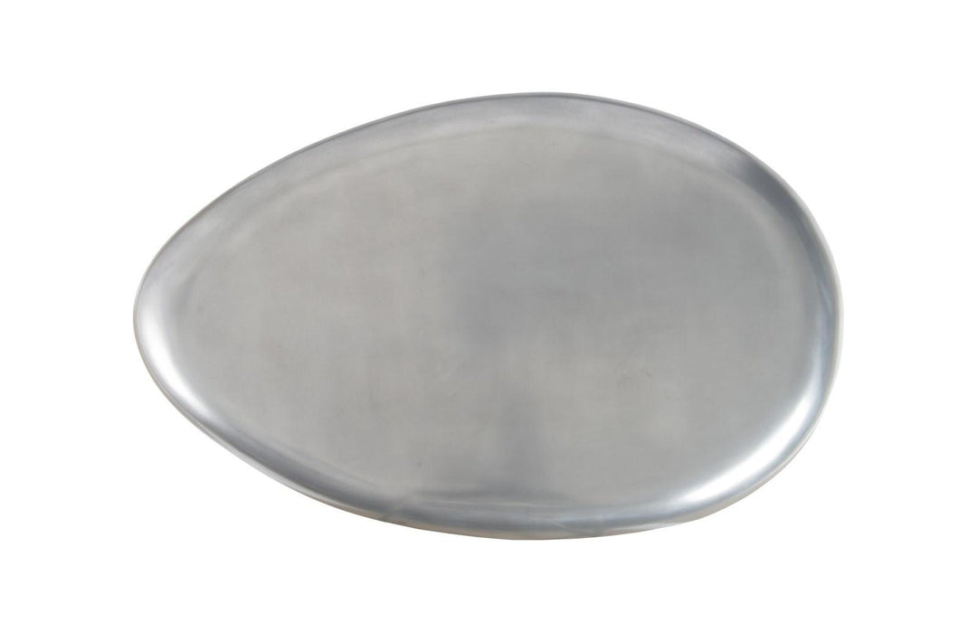 SwayLiving River Stone Coffee Table, Large, Resin, Polished Aluminum Finish COFFEE TABLES