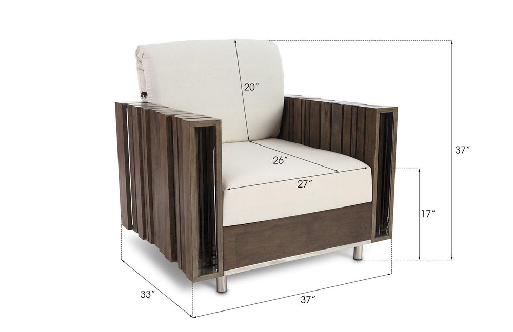 SwayLiving Barcode Club Chair, White Cushion ACCENT + LOUNGE CHAIRS