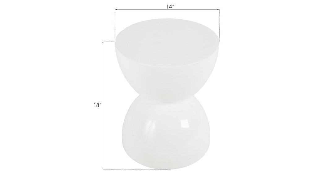 SwayLiving Totem Stool, White Gel Coat, SM OTTOMANS, POUFS, + STOOLS