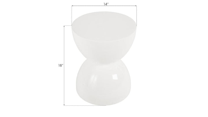 SwayLiving Totem Stool, White Gel Coat, SM OTTOMANS, POUFS, + STOOLS