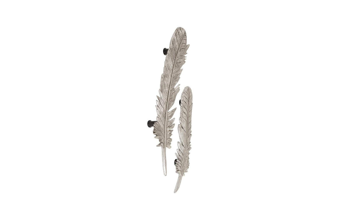 SwayLiving Feathers Wall Art, Small, Silver Leaf, Set of 2 WALL ACCENTS